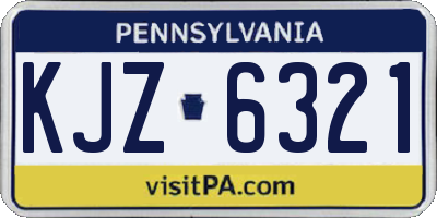 PA license plate KJZ6321