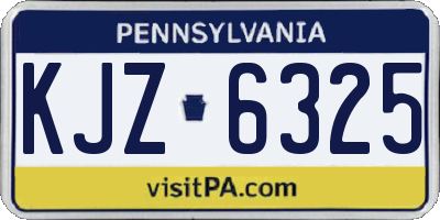 PA license plate KJZ6325