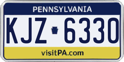 PA license plate KJZ6330