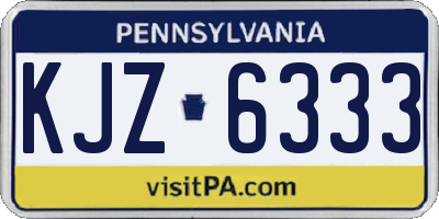 PA license plate KJZ6333