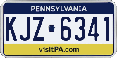 PA license plate KJZ6341