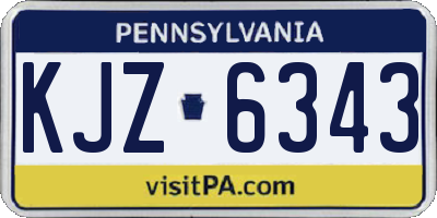 PA license plate KJZ6343