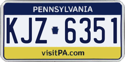 PA license plate KJZ6351