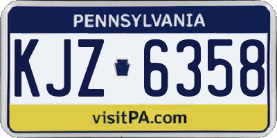 PA license plate KJZ6358
