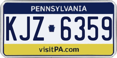 PA license plate KJZ6359