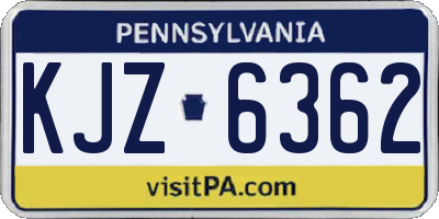 PA license plate KJZ6362