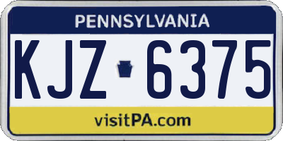 PA license plate KJZ6375