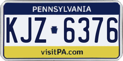 PA license plate KJZ6376