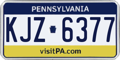 PA license plate KJZ6377