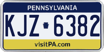 PA license plate KJZ6382