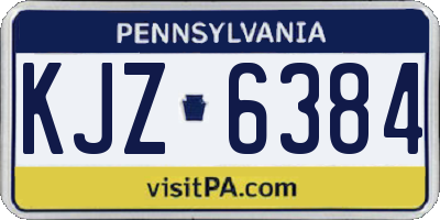 PA license plate KJZ6384