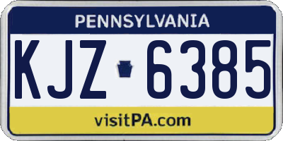 PA license plate KJZ6385