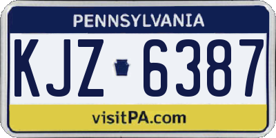 PA license plate KJZ6387