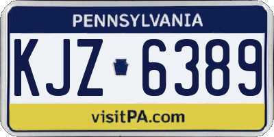 PA license plate KJZ6389