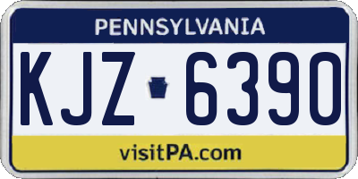 PA license plate KJZ6390