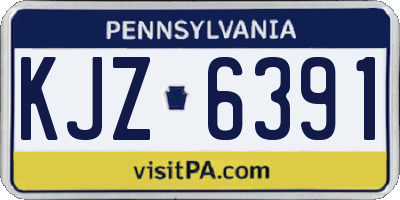 PA license plate KJZ6391