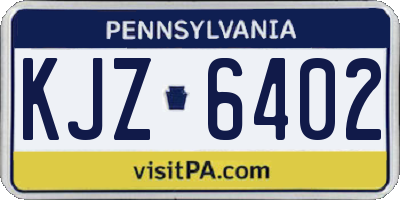 PA license plate KJZ6402