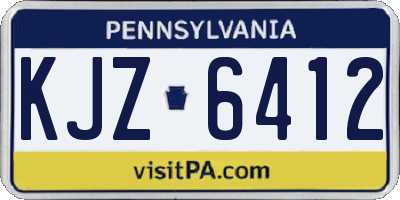 PA license plate KJZ6412