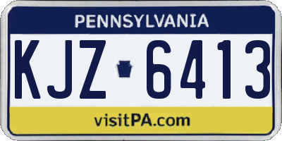 PA license plate KJZ6413