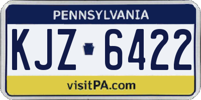 PA license plate KJZ6422