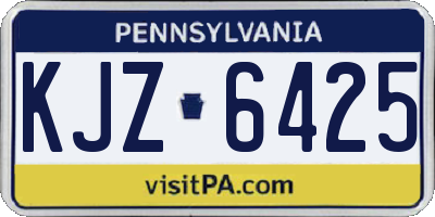 PA license plate KJZ6425