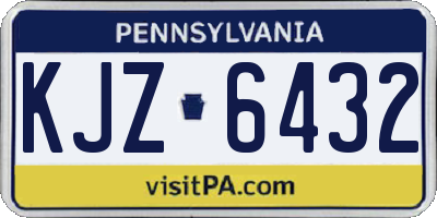 PA license plate KJZ6432