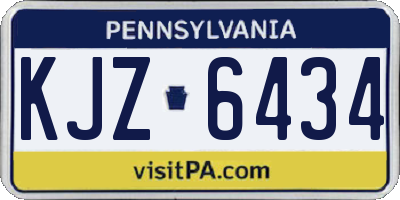 PA license plate KJZ6434
