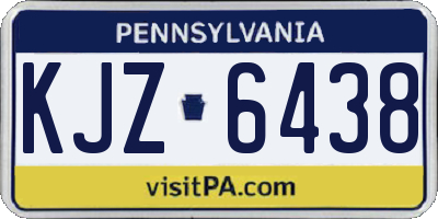PA license plate KJZ6438