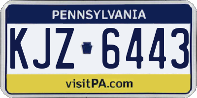 PA license plate KJZ6443