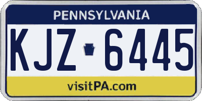 PA license plate KJZ6445