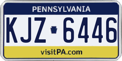 PA license plate KJZ6446