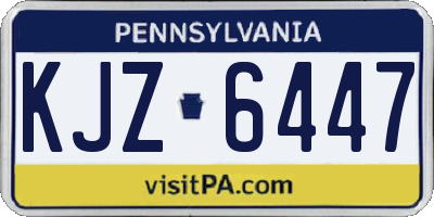 PA license plate KJZ6447