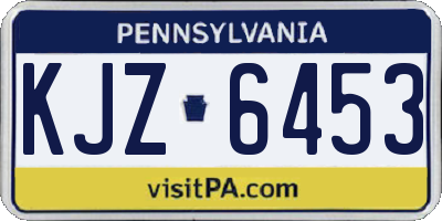 PA license plate KJZ6453