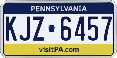 PA license plate KJZ6457