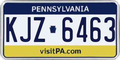 PA license plate KJZ6463