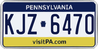 PA license plate KJZ6470