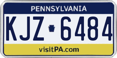 PA license plate KJZ6484