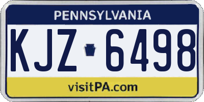 PA license plate KJZ6498