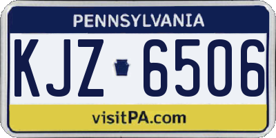 PA license plate KJZ6506