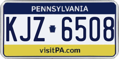 PA license plate KJZ6508