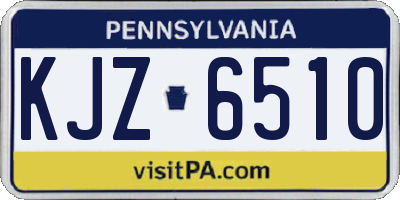PA license plate KJZ6510