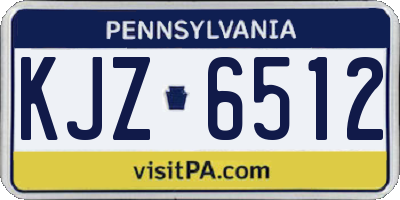 PA license plate KJZ6512