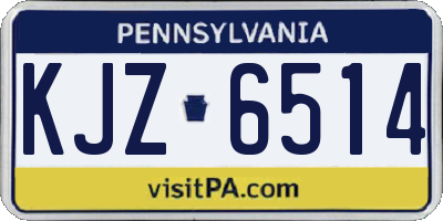 PA license plate KJZ6514