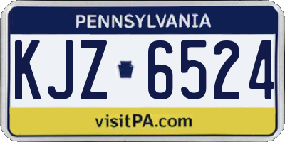 PA license plate KJZ6524