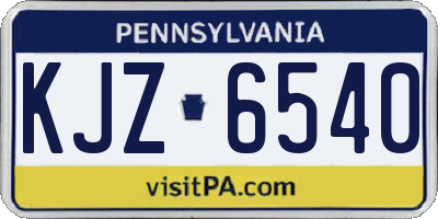 PA license plate KJZ6540