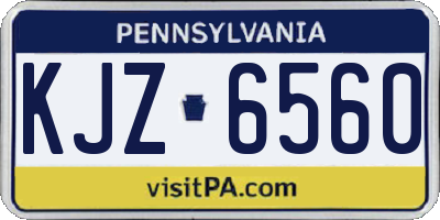 PA license plate KJZ6560
