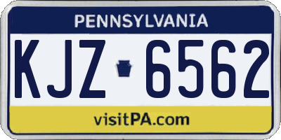 PA license plate KJZ6562