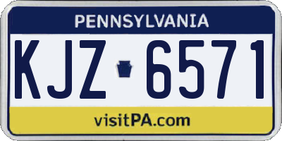 PA license plate KJZ6571