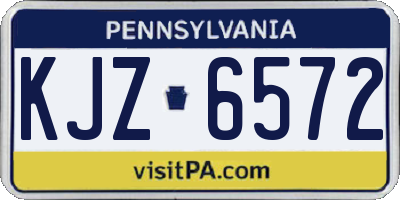 PA license plate KJZ6572
