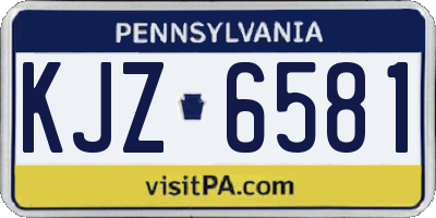 PA license plate KJZ6581